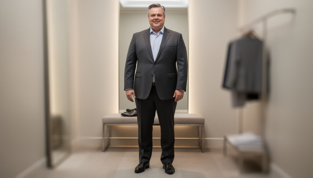 découvrez nos conseils pour choisir un costume homme qui flatte les silhouettes avec un gros ventre, alliant confort et style pour une allure élégante et assurée.
