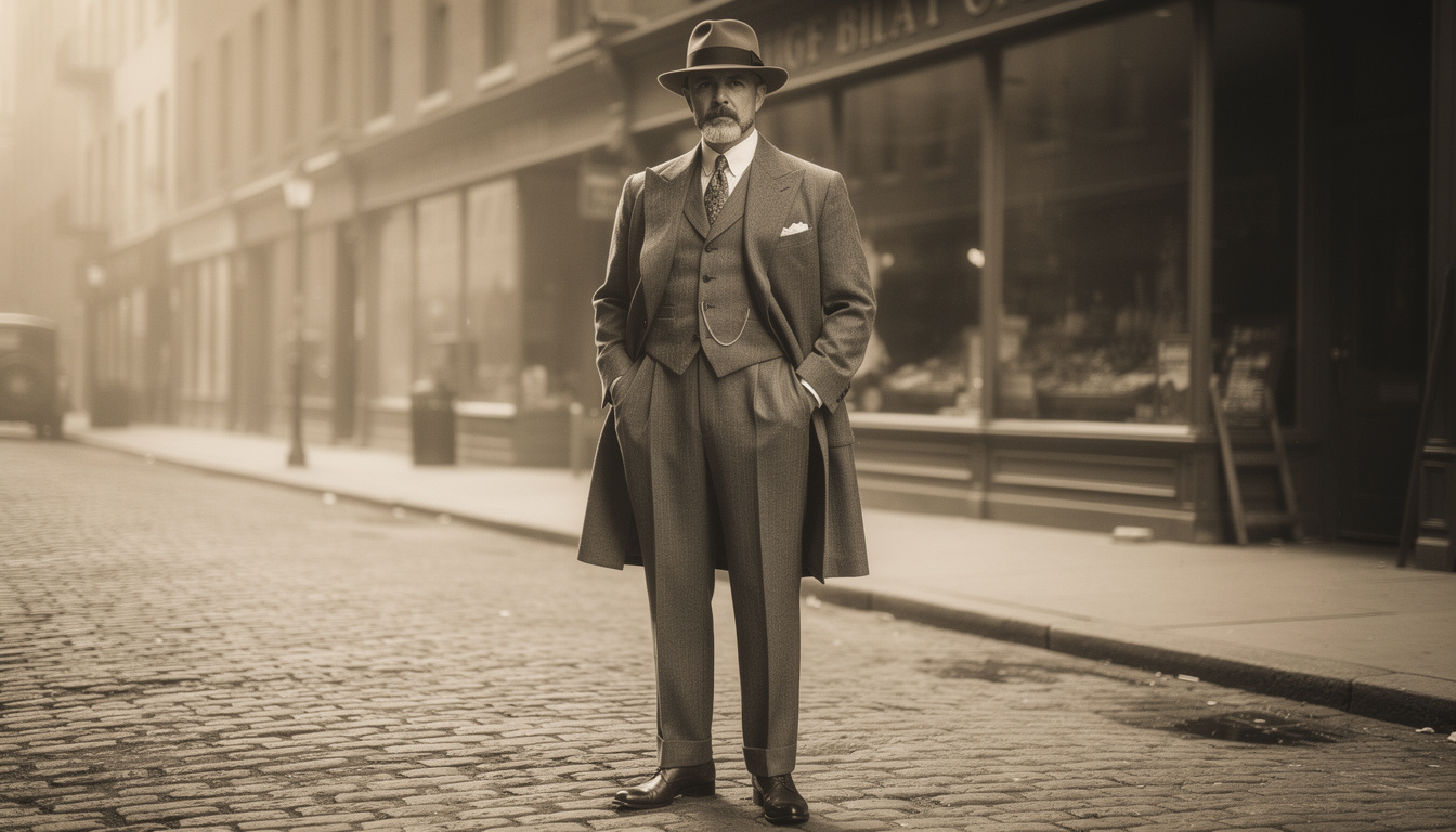 plongez dans l'élégance des années 1920 avec la mode homme, un style singulier alliant raffinement et originalité, parfait pour les amateurs de tendances vintage.