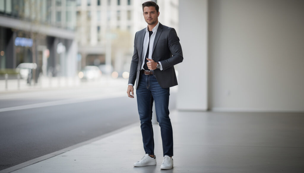 découvrez comment associer un jean à une veste de costume pour un style moderne et élégant, alliant confort et sophistication au quotidien.